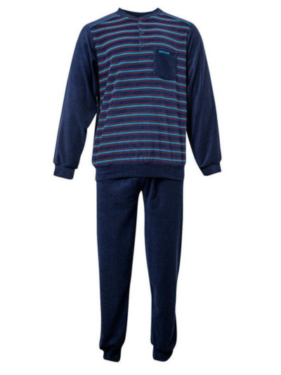 heren pyjama badstof knoop 114194