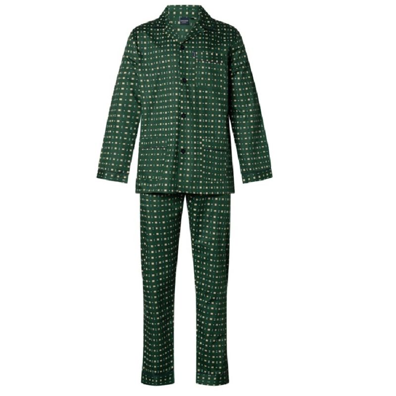 heren pyjama poplin katoen 94.29 Groen