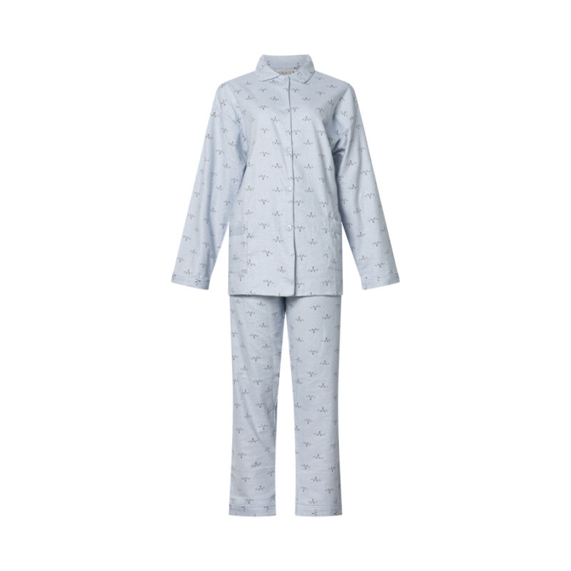 Dames pyjama Lunatex 641381 flanel 100% katoen grey