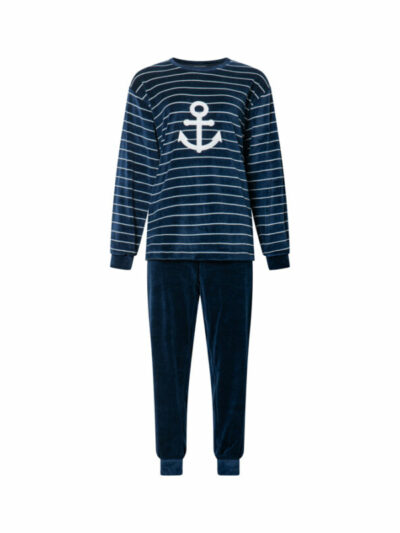 dames pyjama velours 124177 navy