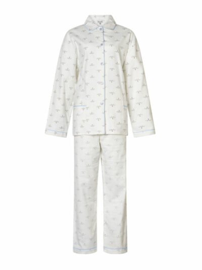 Dames pyjama Lunatex flanel 641381 100% katoen off-white