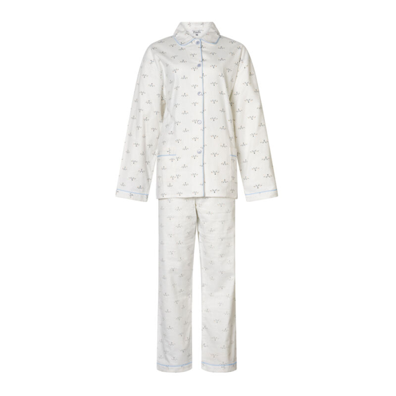 Dames pyjama Lunatex flanel 641381 100% katoen off-white