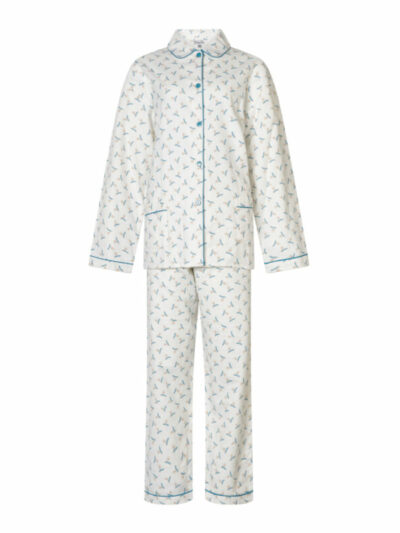 Dames pyjama Lunatex 641382 flanel 100% katoen off-white